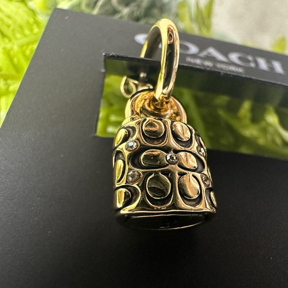 Coach Quilted Padlock Key Mismatch Earrings - Picture 7 of 8